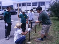 那珂川町立・片縄小学校 片縄自然園・柵作り